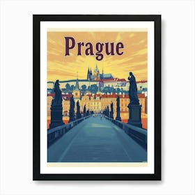 Aihrgdesign A Vintage Travel Poster Of Prague 1 Art Print