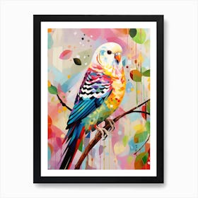 Bird Painting Collage Budgerigar 3 Art Print