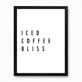 Iced Coffee Bliss Typography Word Art Print