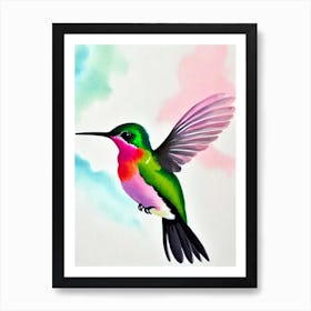 Hummingbird Watercolour Bird Art Print