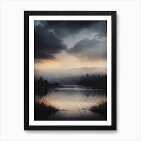 Dark Sky Over A Lake Art Print