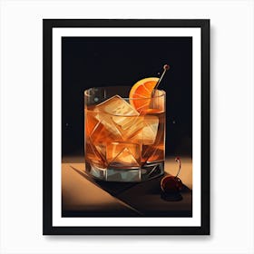 Old Fashioned Cocktail Mid Century Modern 4 Art Print