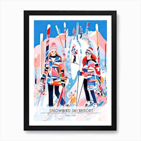 Snowbird Ski Resort   Utah Usa, Ski Resort Poster Illustration 2 Art Print