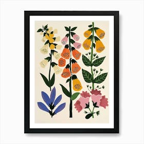 Painted Florals Foxglove 1 Art Print