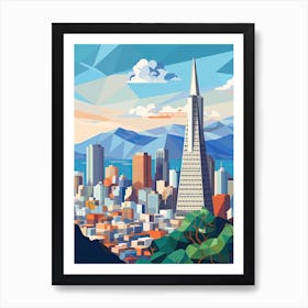 San Francisco, Usa, Geometric Illustration 3 Art Print