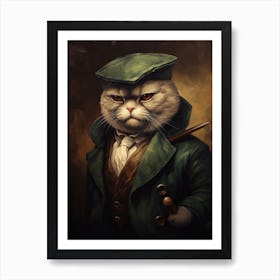 Gangster Cat Scottish Fold 2 Art Print