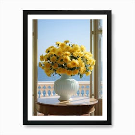 Chrysanthemum Vase Flower Wall Décor Print Art Print