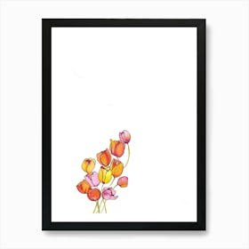 Watercolor Tulips 1 Art Print