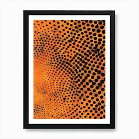 Abstract Polka Dots Orange Art Print