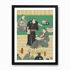 Second Sheet From The Left Of A Vertical Ōban Pentaptych Art Print