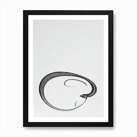 Eel Black & White Drawing Art Print