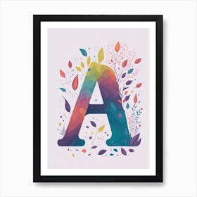 Colorful Letter A Illustration 115 Art Print