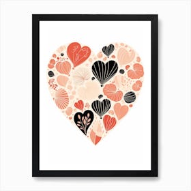 Shell Coral Heart Art Print