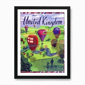 Hot Air Balloons Over United Kingdom Affiche