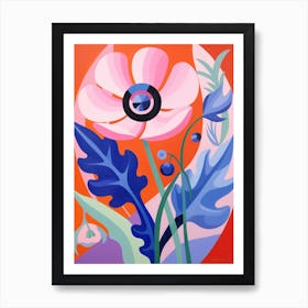 Anemone 1 Hilma Af Klint Inspired Pastel Flower Painting Art Print