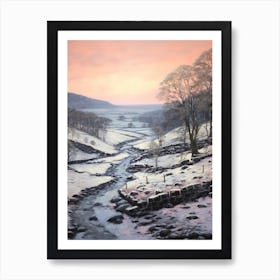 Dreamy Winter Painting Brecon Beacons National Park Wales 3 Art Print