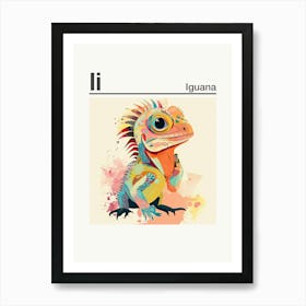 Animals Alphabet Iguana 2 Art Print