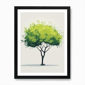 Lime Tree Pixel Illustration 1 Art Print