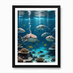 Sharks In The Ocean Art Print