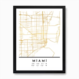 Miami Florida City Street Map Art Print