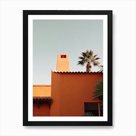 Orange House With Palms Retro Summer Photography 2 Art Print