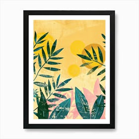 Orbiting Elegance In Golden Form Mid Century Style Art Print