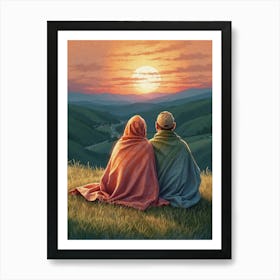 Sunset Couple 1 Art Print