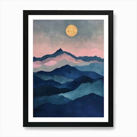 Moonlight Over The Mountains 3 Art Print