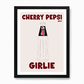 Cherry Pepsi Max Simple Typography Art Print