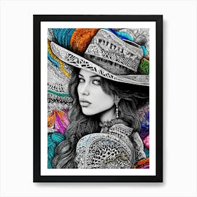 Woman In A Hat 14 Art Print
