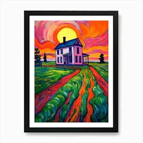 Fort Vancouver National Historic Site Fauvism Illustration 10 Art Print