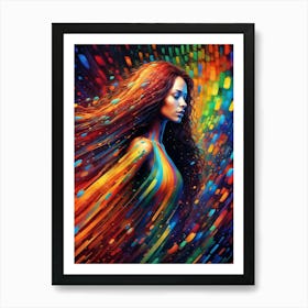 Abstract Colorful Girl Art Print