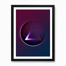 Geometric Neon Glyph on Jewel Tone Triangle Pattern 339 Art Print