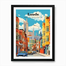 Leeds England Summer Modern Travel Art Art Print