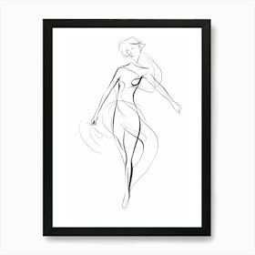 Line Art Woman Body 27 Art Print