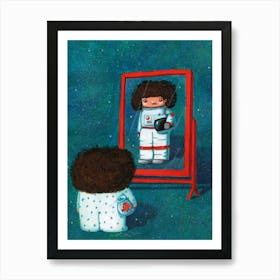 Astronaut Girl Art Print