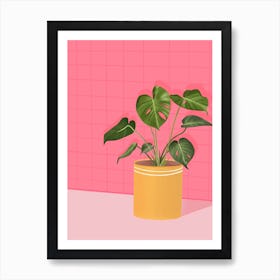 Pink Monstera Art Print