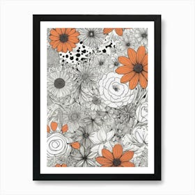 Orange Flowers Art Print