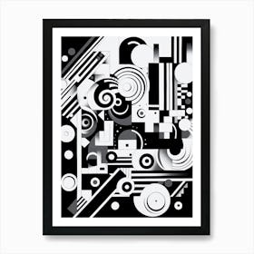Illusion Abstract Black And White 5 Art Print