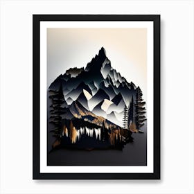 Grand Teton National Park United States Of America Cut Out PaperII Art Print