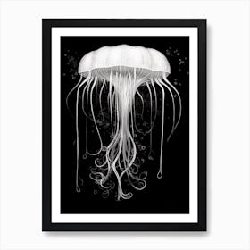 Comb Jellyfish Drawing 4 Art Print