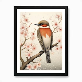 Bird Illustration Kingfisher 1 Art Print