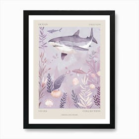 Purple Greenland Shark Illustration 3 Poster Art Print