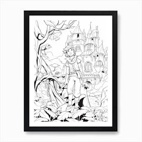 Neverland (Peter Pan) Fantasy Inspired Line Art 3 Art Print