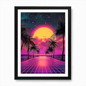 80'S Beach Scene Art Print