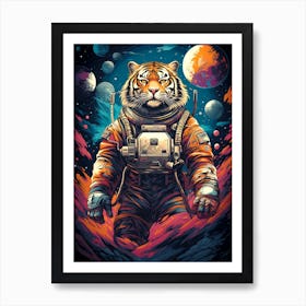 Tiger In Space 1 Art Print