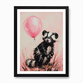 Cute Skunk 3 With Balloon Art Print