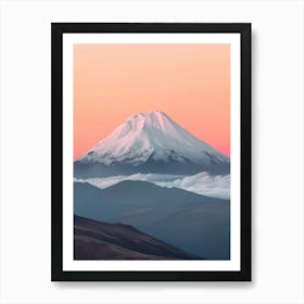 Cotopaxi Ecuador Color Line Drawing (7) Art Print