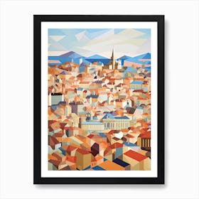 Lyon, France, Geometric Illustration 4 Art Print