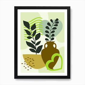 Heart With Plants Art Print